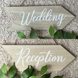 Hanging Wedding and Reception Signs